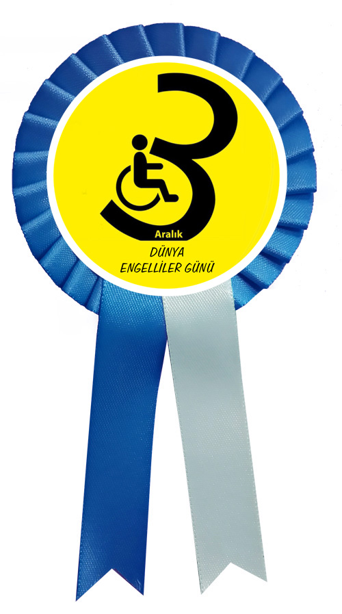 3 Aralık Dünya Engelliler Günü İçin Saten Kokart