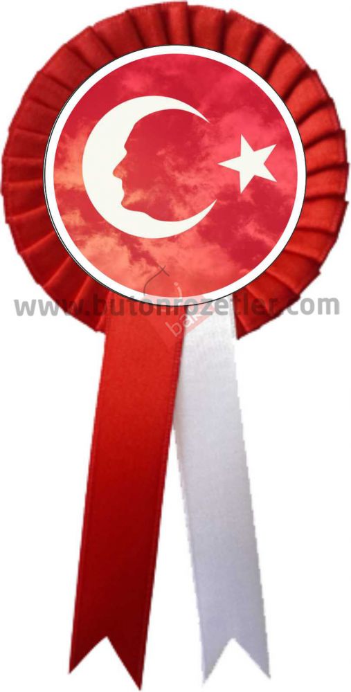 Türk Bayrağı Saten Kokart